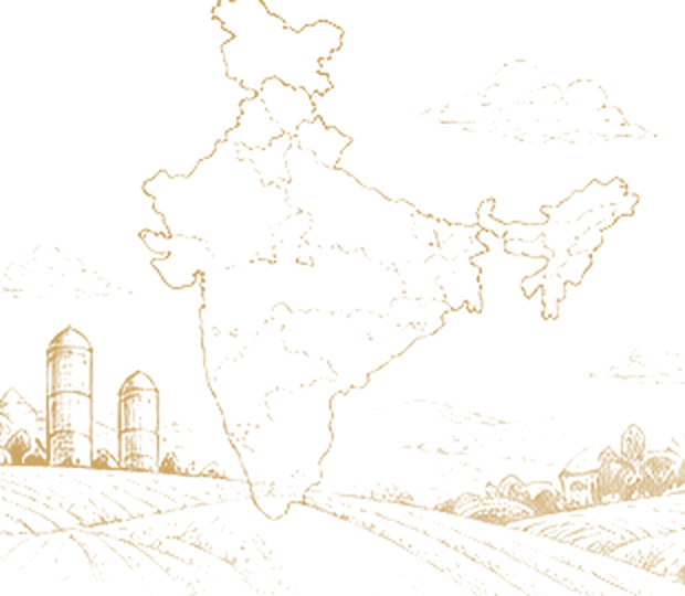 Outline of India, as drawn on the brochure's sourcing spread